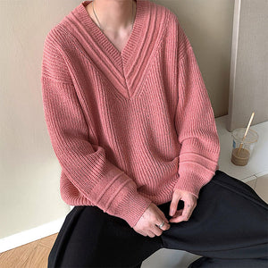 Elegant V-neck Knitted Sweater