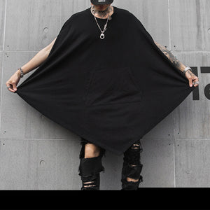 Black Costume Sleeveless Cape T-Shirt