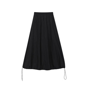 Adjustable Drawstring Large Hem A-line Skirt