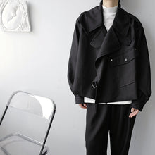 Load image into Gallery viewer, Dark Punk Asymmetric Cropped Cargo Jacket
