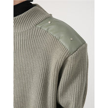 Load image into Gallery viewer, Hole Design Stitching Shoulder Pad Sweater
