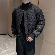 Load image into Gallery viewer, Diamond Grid Baseball Jacket
