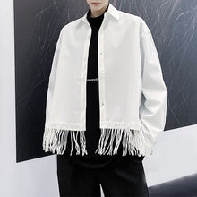 Load image into Gallery viewer, Black Fringed Cropped Lapel Jacket
