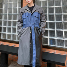 Load image into Gallery viewer, Fabric Patchwork Mid-length Trench Coat
