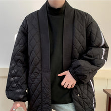 Load image into Gallery viewer, Diamond Check Collarless Loose Jacket
