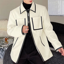 Load image into Gallery viewer, Black And White Contrast Lapel Blazer
