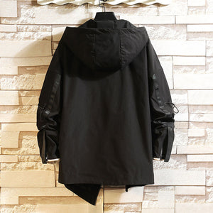 Hooded Irregular Hem Jacket