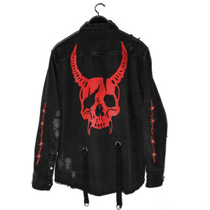 Halloween Stand Collar Loose Embroidered Jacket