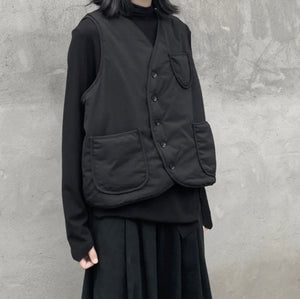 Japanese Dark Simple Short Vest