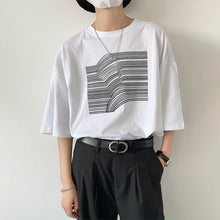 Load image into Gallery viewer, Abstract Geometric Print Short Sleeve T-Shirt
