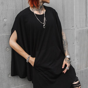 Black Costume Sleeveless Cape T-Shirt