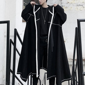 Irregular Hem Hooded Coat