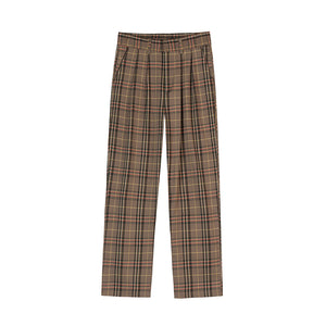 Autumn Plaid Straight Loose Casual Pants