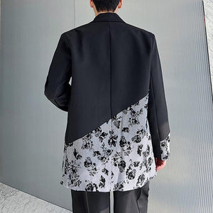 Irregular Printing Stitching Blazer