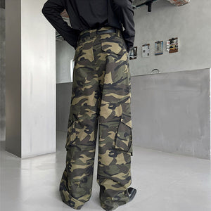 American Retro Wide Leg Camo Pants