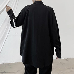 Contrast Drape Long Sleeve Shirt