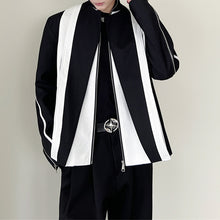 Load image into Gallery viewer, Black and White Contrasting Collar Short Jacket
