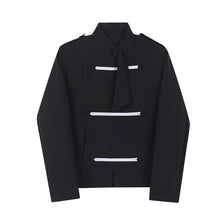 Load image into Gallery viewer, Double Breasted Stand Collar Cropped Jacket
