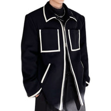 Load image into Gallery viewer, Black And White Contrast Lapel Blazer
