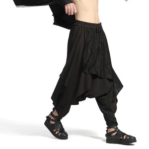 Asymmetric Baggy Drop Crotch Pants