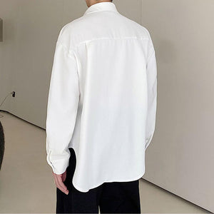 Dark Hollow Lapel Long Sleeve Shirt