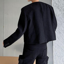 Load image into Gallery viewer, Irregular Slanted Placket Cropped Jacket
