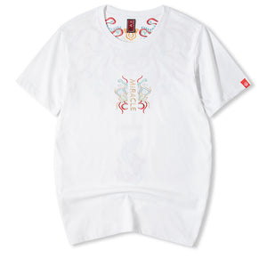 Fish Embroidered Loose Short Sleeve T-Shirt