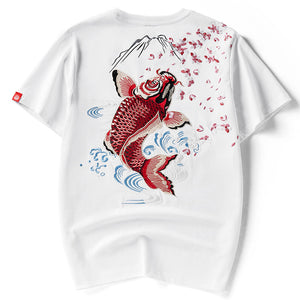 Fish Embroidery Loose Short Sleeve T-Shirt