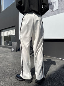 Black White Contrast Casual Pants