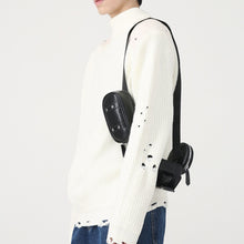 Load image into Gallery viewer, Hole Design Stitching Shoulder Pad Sweater
