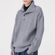 Load image into Gallery viewer, Button Turtleneck Knit Sweater
