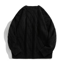 Load image into Gallery viewer, Argyle Textured Crewneck Knit Sweater
