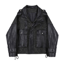 Load image into Gallery viewer, Check Panel Leather Jacket
