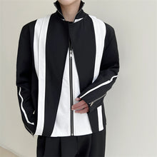 Load image into Gallery viewer, Black and White Contrasting Collar Short Jacket
