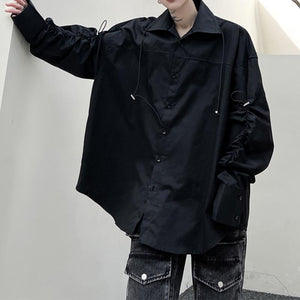 Drawstring Design Long Sleeve Shirt