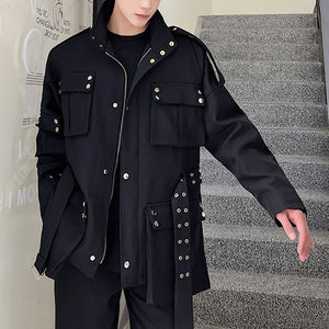 Black Rivet Cargo Jacket