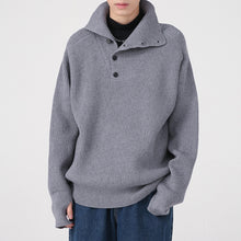 Load image into Gallery viewer, Button Turtleneck Knit Sweater
