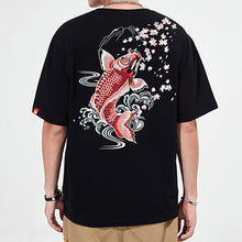 Load image into Gallery viewer, Fish Embroidery Loose Short Sleeve T-Shirt
