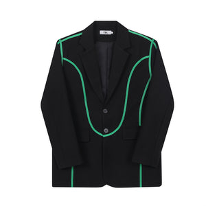 Green Web Contrast Blazer