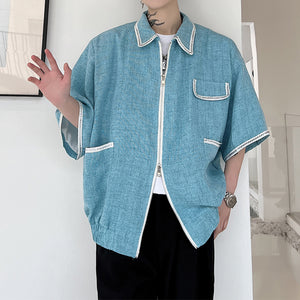 Lapel Short Sleeve Jacket