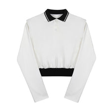 Load image into Gallery viewer, Contrast Polo Lapel Long Sleeve Shirt
