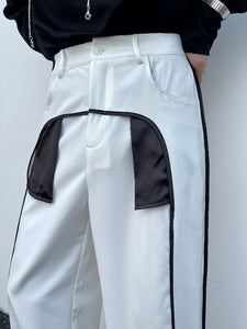 Black White Contrast Casual Pants