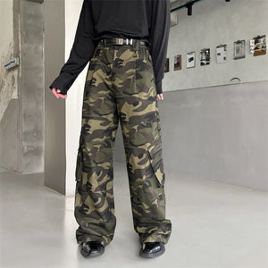 American Retro Wide Leg Camo Pants