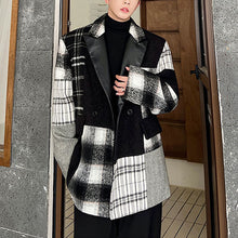 Load image into Gallery viewer, Black and White Paneled Plaid Blazer
