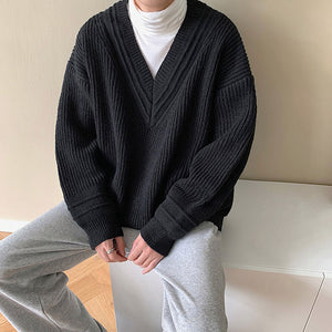 Elegant V-neck Knitted Sweater