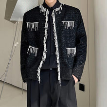 Load image into Gallery viewer, Fringed Shoulder Pads Collarless Jacket
