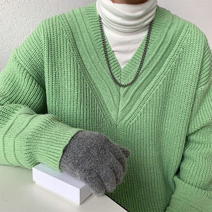 Elegant V-neck Knitted Sweater