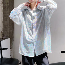 Load image into Gallery viewer, Button Loose Lapel Silver Shirt
