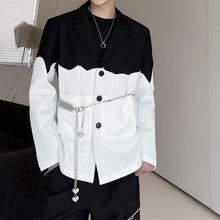 Load image into Gallery viewer, Black and White Color Contrast Lapel Blazer
