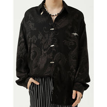 Load image into Gallery viewer, Dragon Print Loose Long Sleeve Shirt Cardigan
